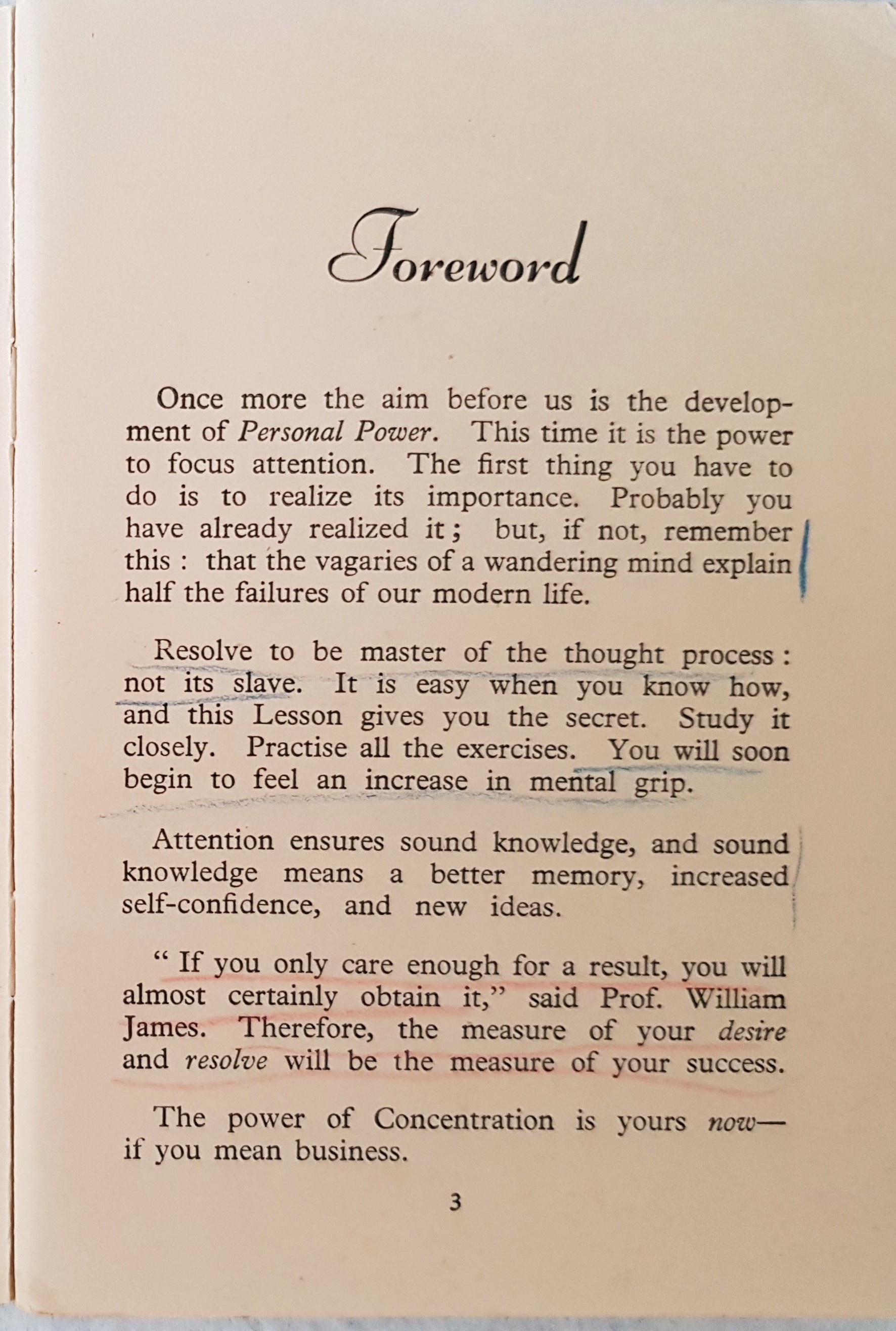 A page from a book underlined by Osho