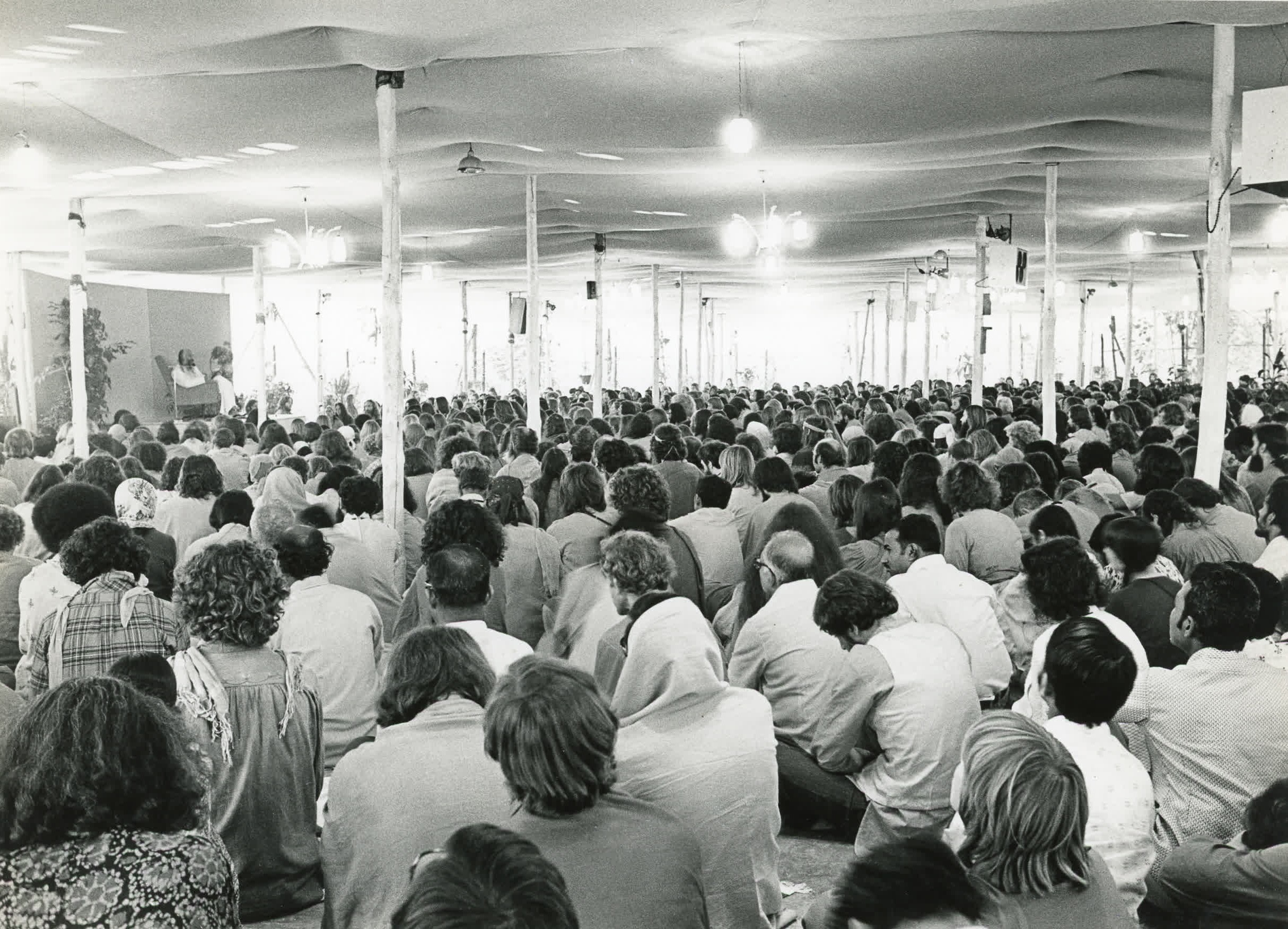 Osho during a morning discourse in Poona